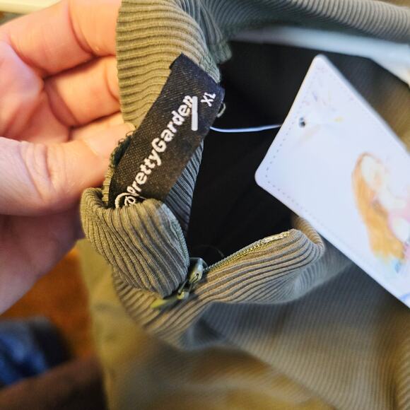 Prettygarden green ribbed wide leg jumpsuit NWT size xl - Picture 8 of 8